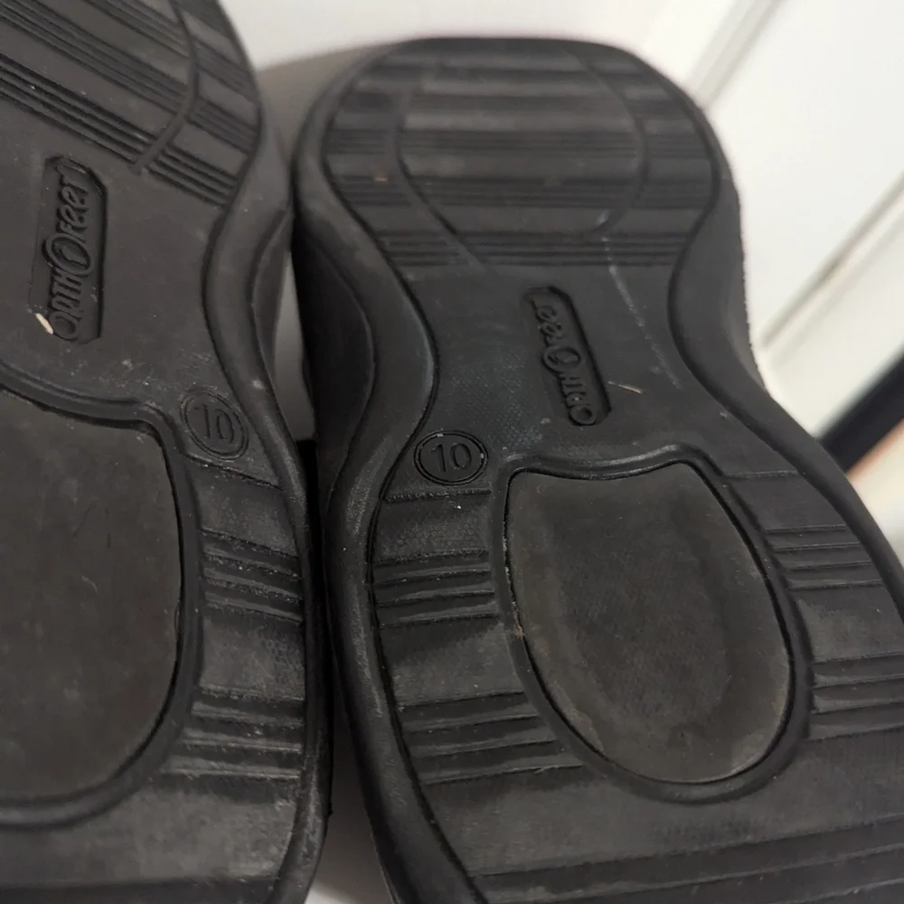 Orthofeet Bismarck Stretch Orthotic Walking Shoes Mens Size 10 Black Sneaker